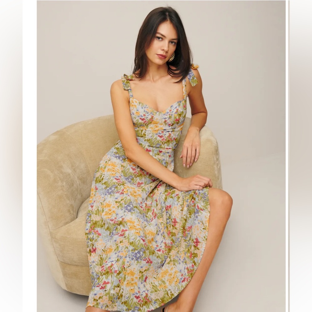 Reformation Multicolor Floral Midi Dress - Picture 5 of 5